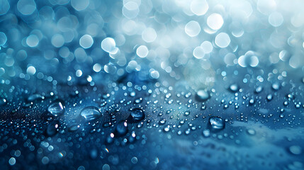 water drops blue top view background,generative ai	
