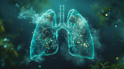 Fototapeta premium Animated Airflow in Human Lungs 