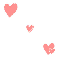 Png cute heart element set in hand drawn style