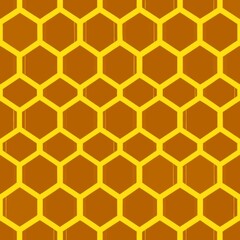 Seamless pattern of honeycomb grids with faux metallic effects, Generative AI