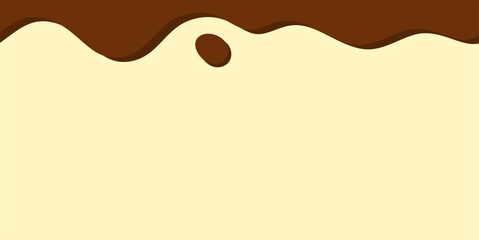 Simple melted chocolate background with empty areas
