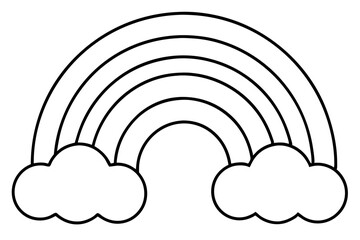 rainbow coloring page line art vector illustration