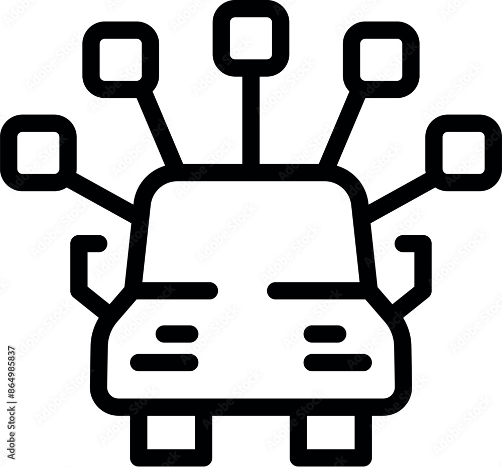 Poster icon of a self driving vehicle using multiple sensor signals for autonomous navigation