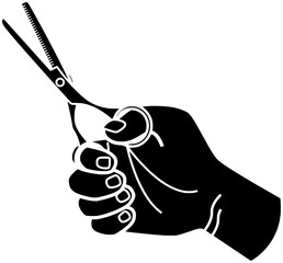 salon illustration comb silhouette cut logo hair icon barbershop outline barber hairdresser haircut fashion beauty scissors hairstyle style stylist shape equipment shop hairdressing for vector graphic