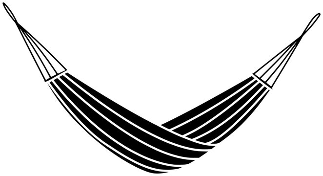 black hammock graphic, relaxing, leisure clip art preview