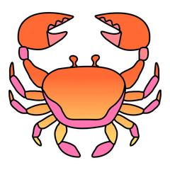 Cancer png sticker, crab horoscope doodle design
