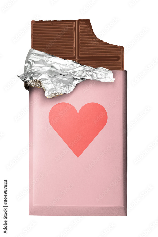 Poster chocolate bar png sticker, transparent background