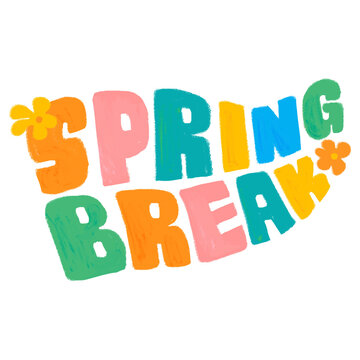 Spring break typography png sticker, transparent background
