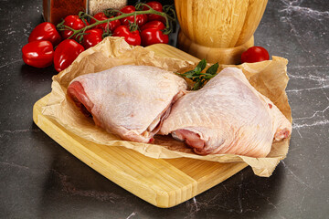 Raw chicken thigh for cooking