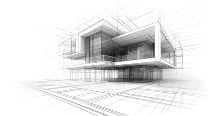 Minimalist Blueprint of Structural House Components