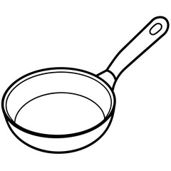 frying pan outline coloring book page line art illustration digital drawing