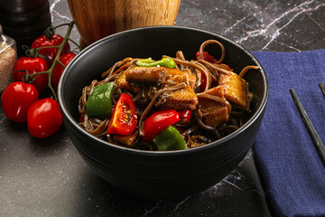 Buckwheat Soba with eel and vegetavles