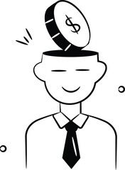 Have a look at this trendy doodle icon of business mind, financial planning vector design