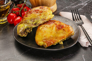 Roasted chicken thigh with spices