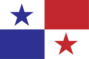 Panama flag vector illustration isolated on background. Central America state. Panama national symbol. 