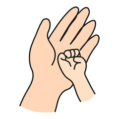 Baby's fist png sticker, newborn child transparent background