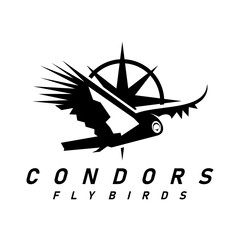 condor bird logo design vector