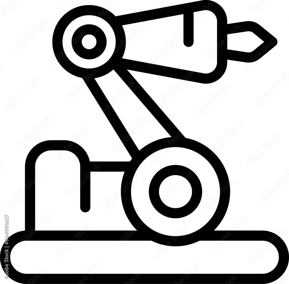 Wall mural Simple icon of a robotic arm working on a production line - Wall murals