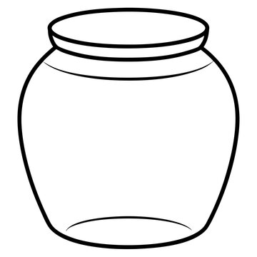 recommend clip art: jar outline coloring book page line art illustration digital drawing