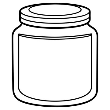 recommend clip art: jar outline coloring book page line art illustration digital drawing