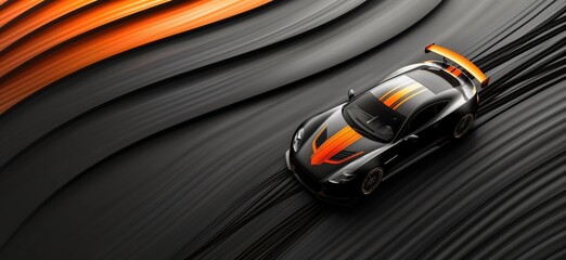 Race car wallpaper. Modern luxury sports car banner