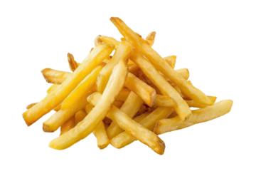 Crispy French Fries Isolated on a White Background