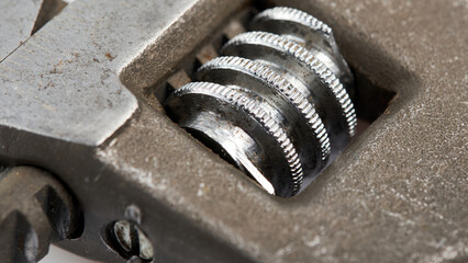 Adjustable Wrench Mechanism, Steel Wrench, Hand Repair Tool, Hexagonal Holes and Plum Shaped Holes...