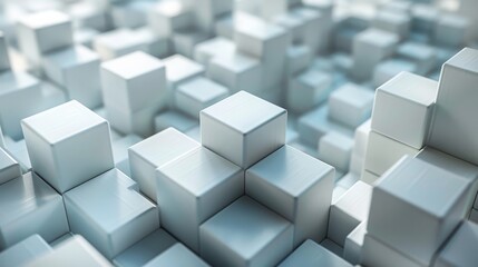 Abstract background of white cubes, perfect for technology, design, or futuristic concepts.