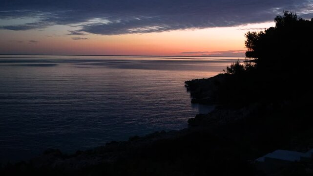 Gentle waves at dusk on Adriatic coast