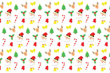 cute christmas seamless pattern, editable color, christmas decoration, vector illustration