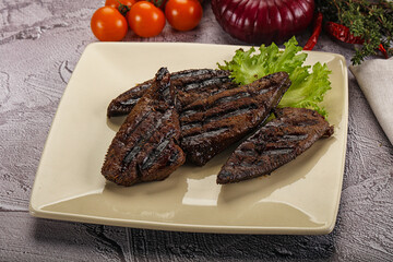 Grilled diet beef liver steak