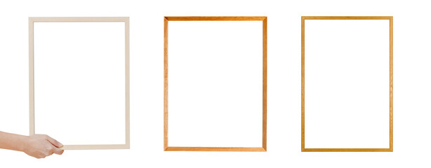Picture frame png element set on transparent background