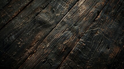Fototapeta premium Old dark impregnated wooden boards with nails background