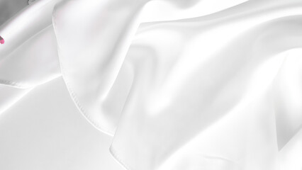 white silk fabric background curly lines