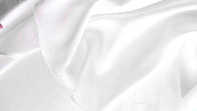 white silk fabric background curly lines