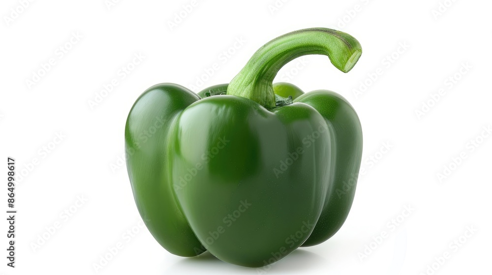 Poster Green pepper isolated on white background