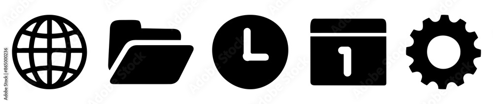 Poster vector of application icons set