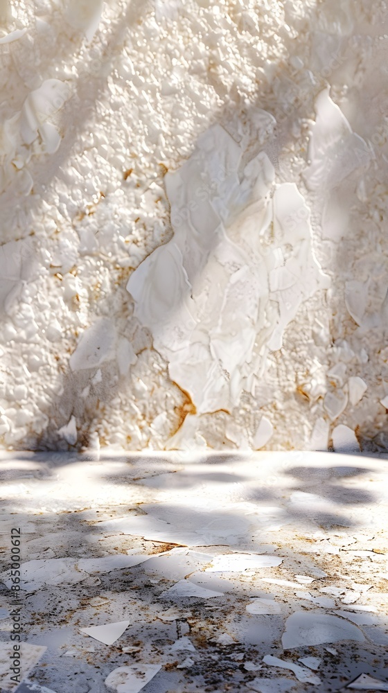 Aufkleber 3d render of abstract pearl granite background with shadows and sun rays, empty space for product pr
