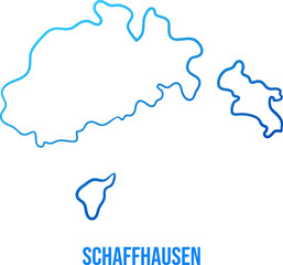 Schaffhausen Canton of Switzerland abstract smooth map with blue gradient and text title