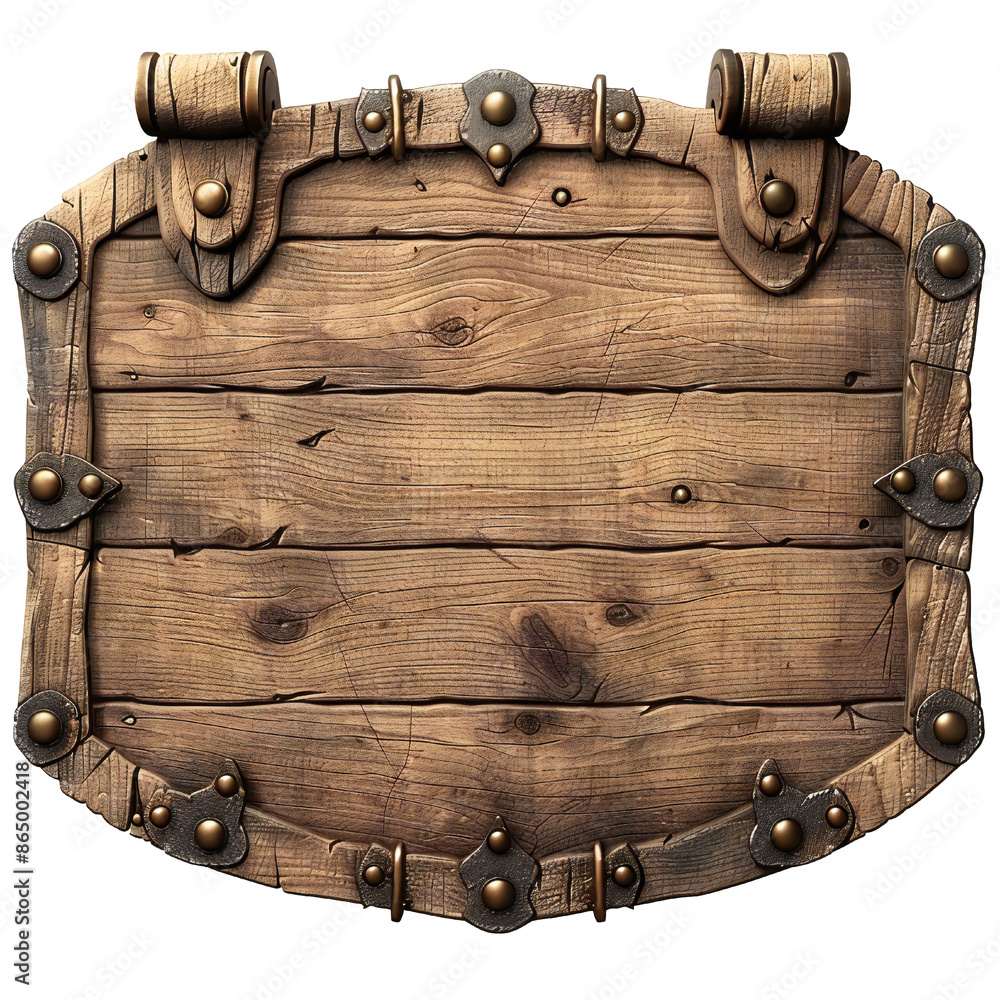 Sticker blank medieval sign isolated on transparent background generative ai