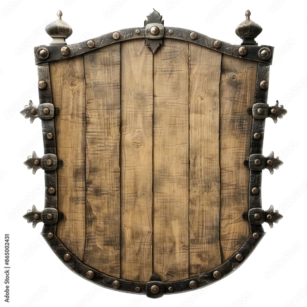 Sticker blank medieval sign isolated on transparent background generative ai
