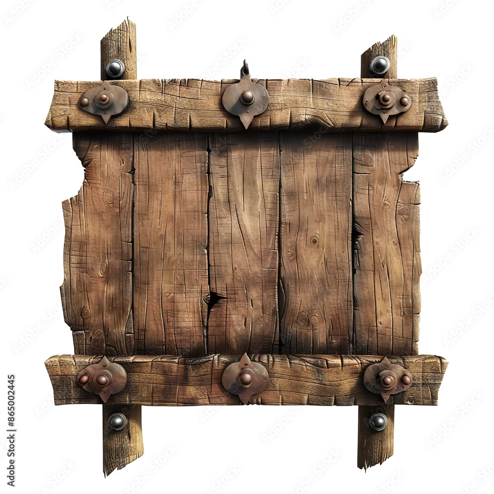 Sticker blank medieval sign isolated on transparent background generative ai