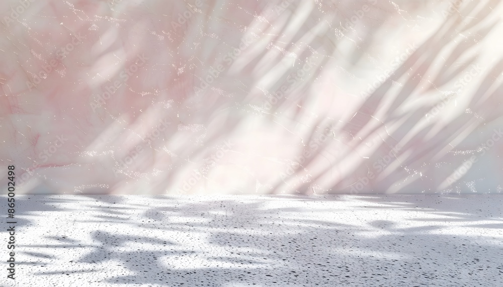 Aufkleber 3d render of abstract pearl granite background with shadows and sun rays, empty space for product pr