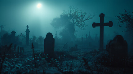 Save to Library Download Preview Preview Crop Find Similar FILE #: 668515596 Cementerio de noche con niebla y con una luz oscura y verdosa