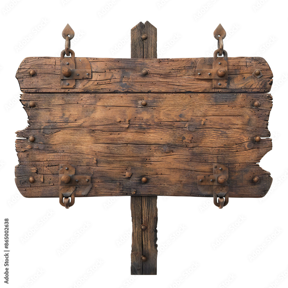 Sticker blank medieval sign isolated on transparent background generative ai