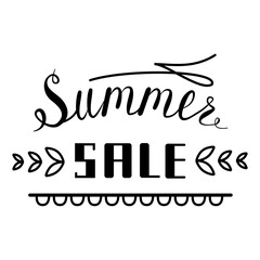 Vector lettering composition about summer in doodle style. Quote and phrase about summer on a white background. Calligraphic element for design.