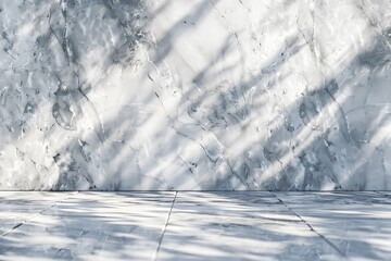 3d render of abstract pearl granite background with shadows and sun rays, empty space for product presentation mock up