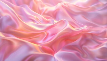 Obraz premium Flowing Abstract Pink Silk Waves, Smooth and Gentle Patterns, Elegance and Tranquility, Copy Space