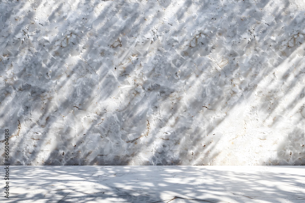 Aufkleber 3d render of abstract pearl granite background with shadows and sun rays, empty space for product pr