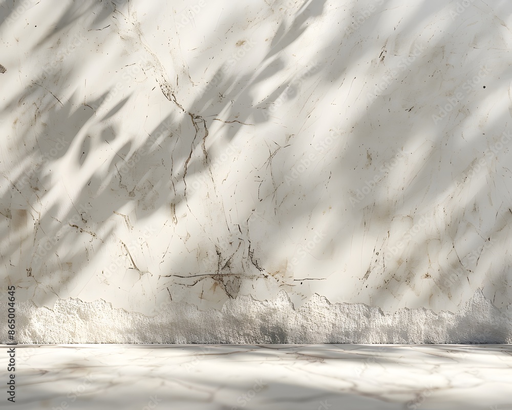 Aufkleber 3d render of abstract pearl granite background with shadows and sun rays, empty space for product pr